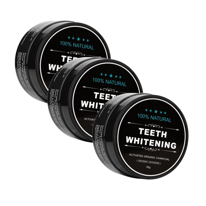 Pack of 3 Activated Charcoal Whitening Powder