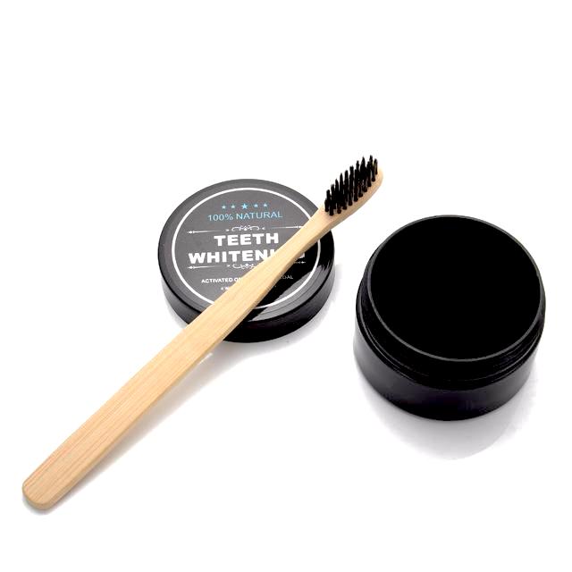 Activated Charcoal Whitening Powder + Bamboo Handle Toothbrush